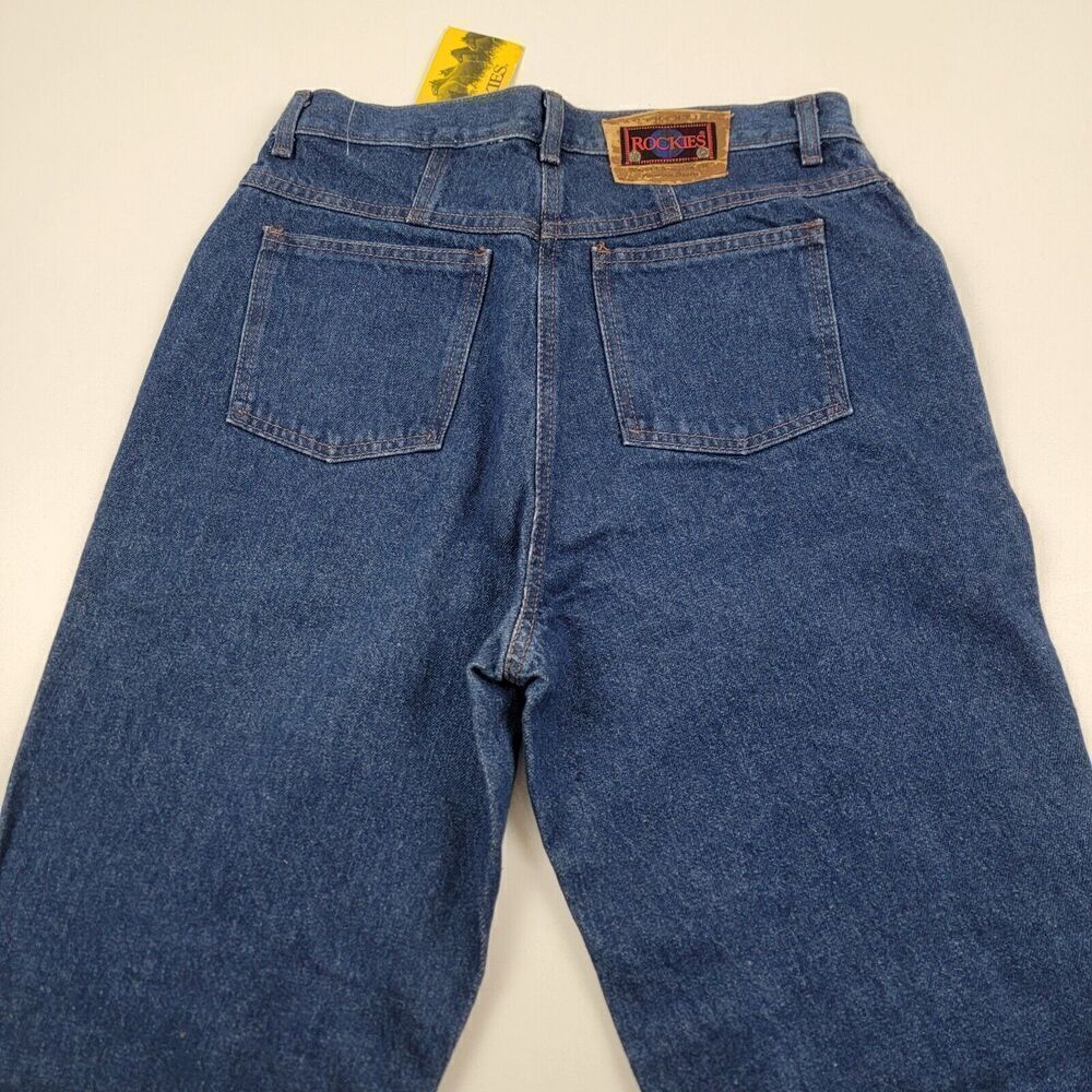 VTG Rockies Rocky Mountain High Rise Mom Jeans ASL Blue Denim 33/15 Bareback 90s